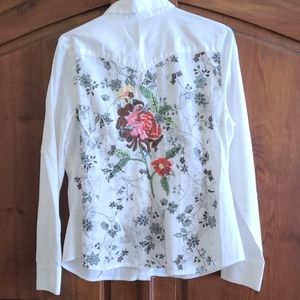 TURN ME AROUND! Tucker Shirt, XL Wow! Floral Back
